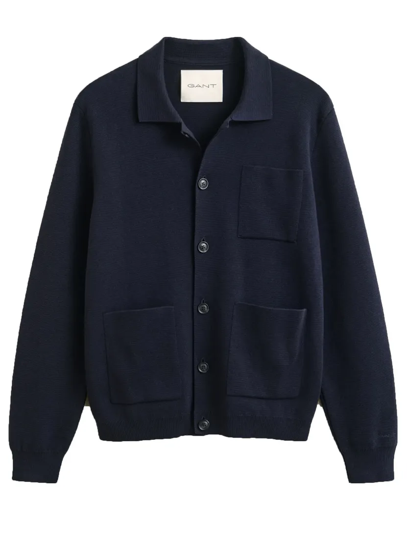Vest Gant donkerblauw katoen