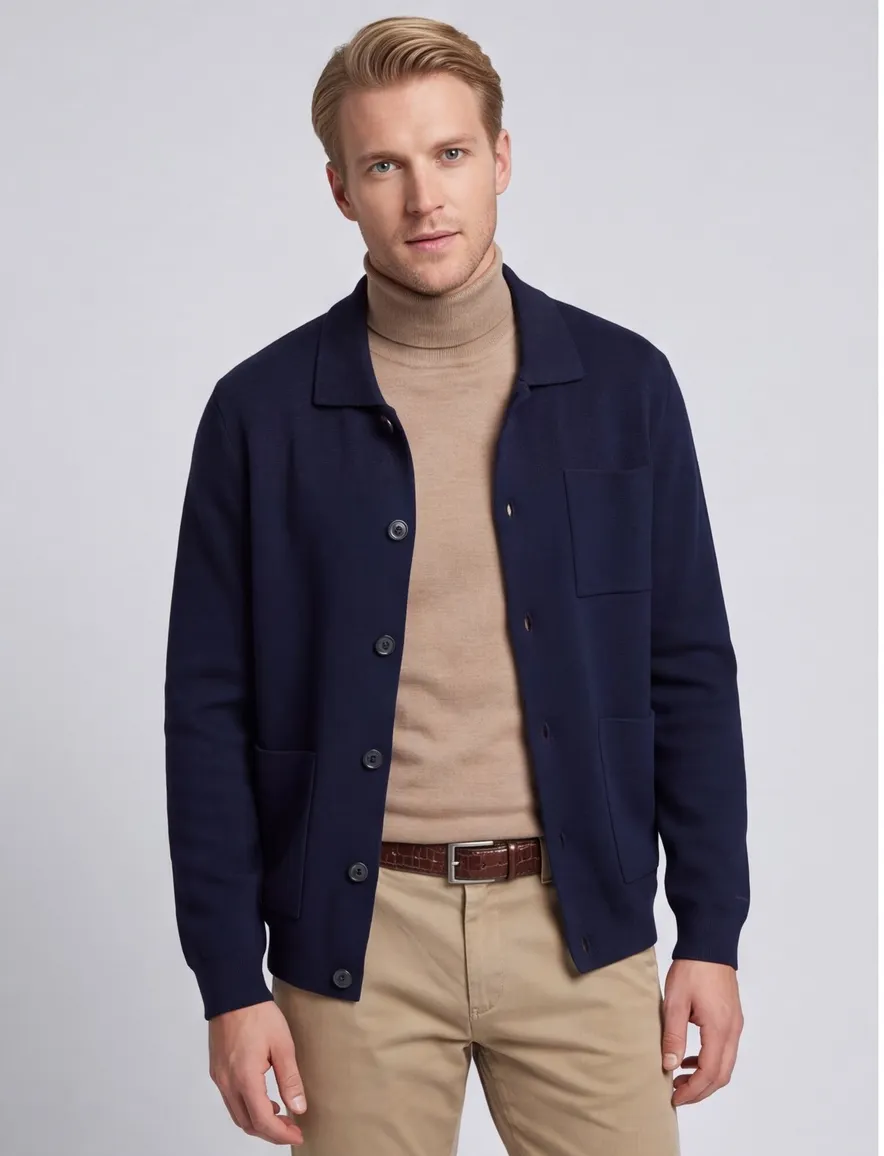 Gant vest donkerblauw katoen