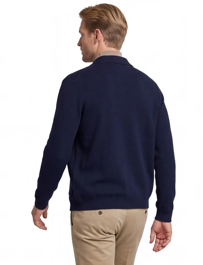 Vest Gant donkerblauw katoen