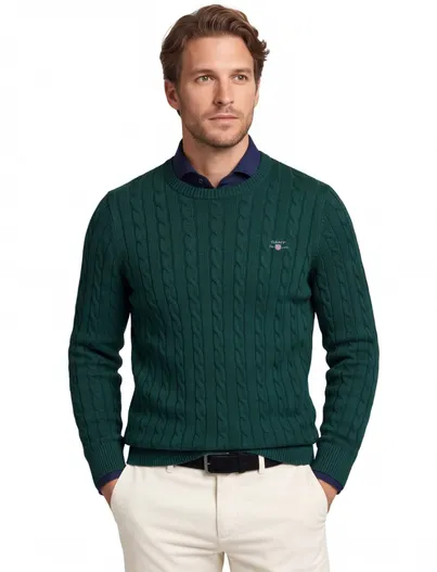 Gant Trui Gant groen grof gebreid