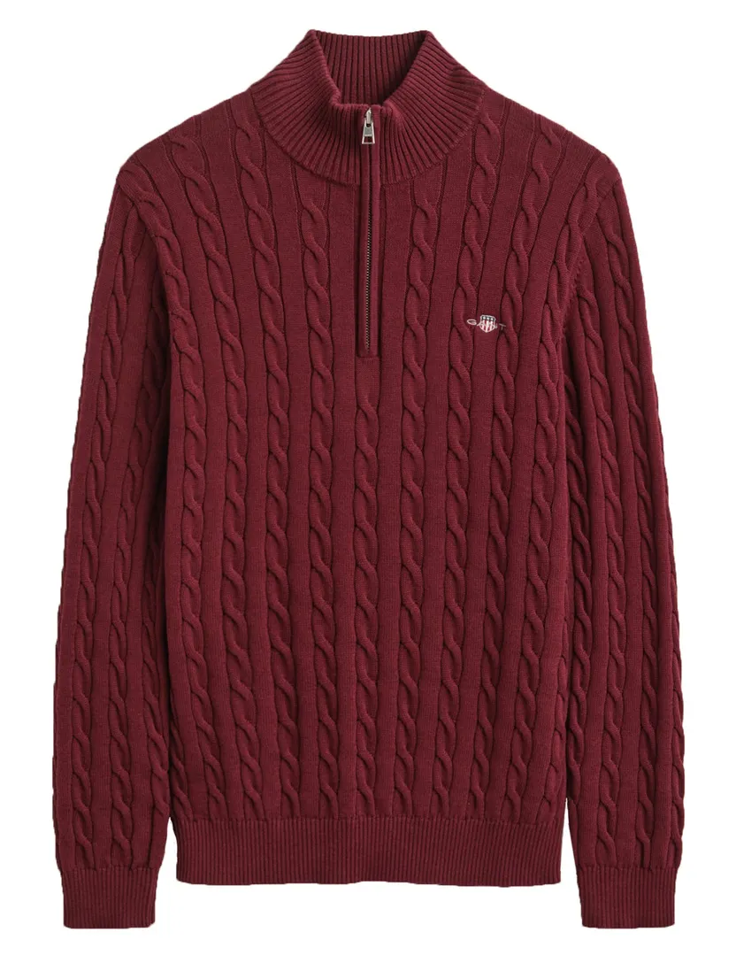 Trui Gant Regular Fit bordeaux half zip