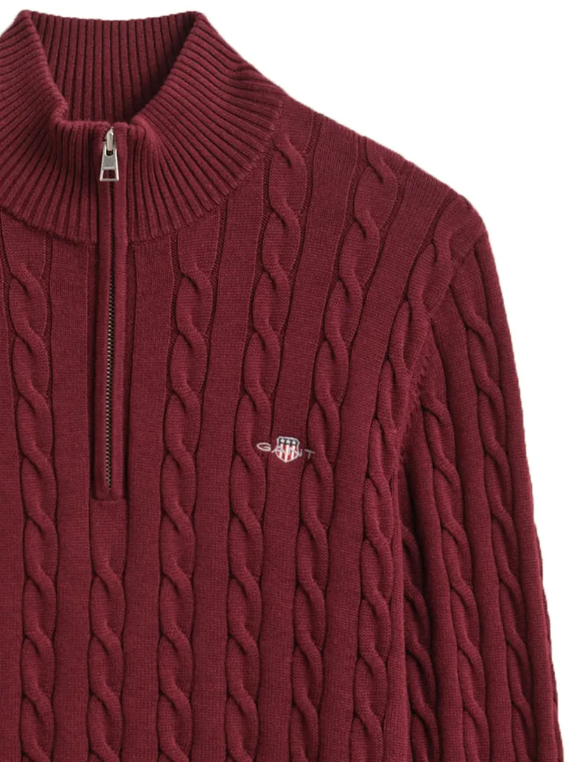 Trui Gant Regular Fit bordeaux half zip