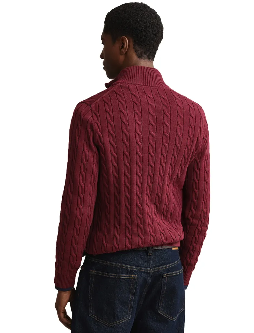 Trui Gant Regular Fit bordeaux half zip