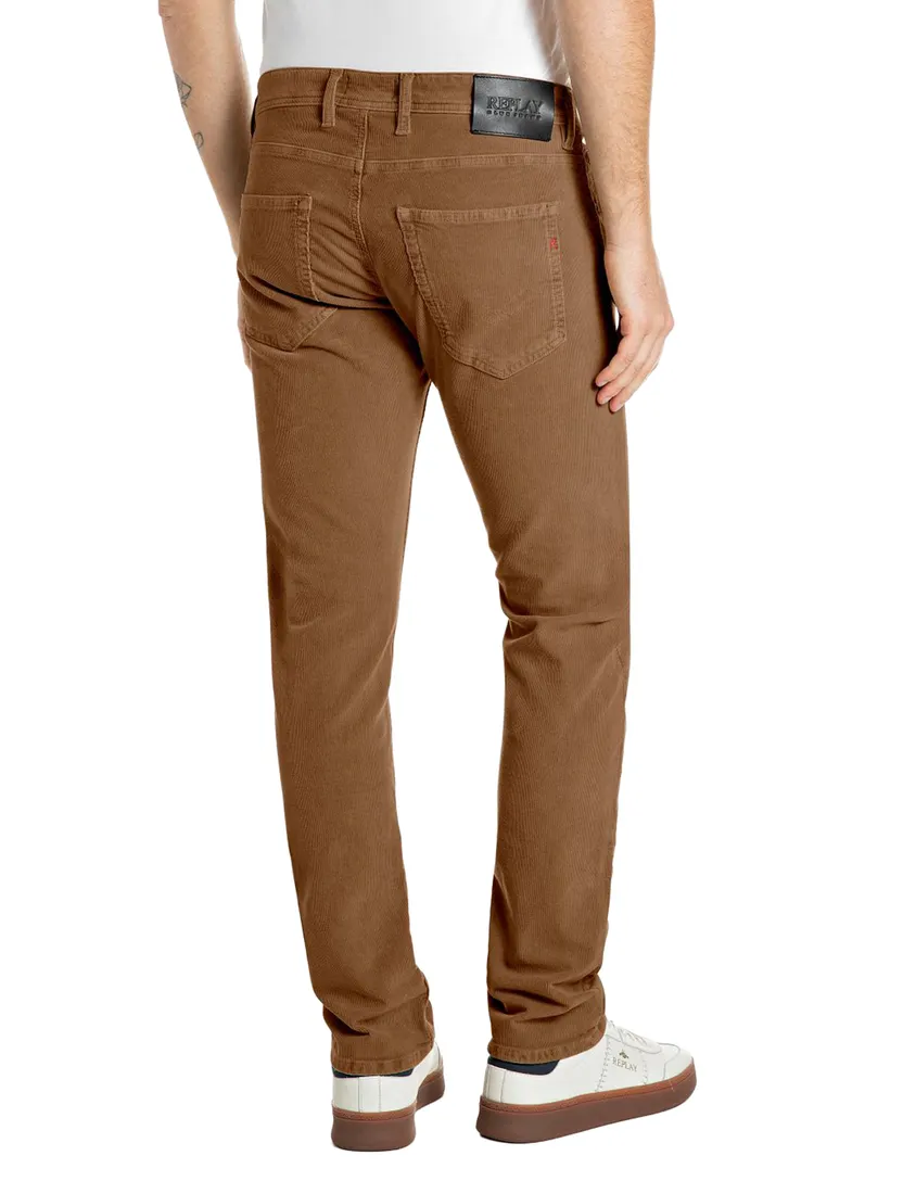 Broeken Replay bruin corduroy normale fit