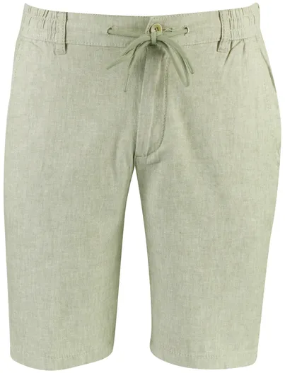 Brax Brax shorts groen gemêleerd katoen linnen