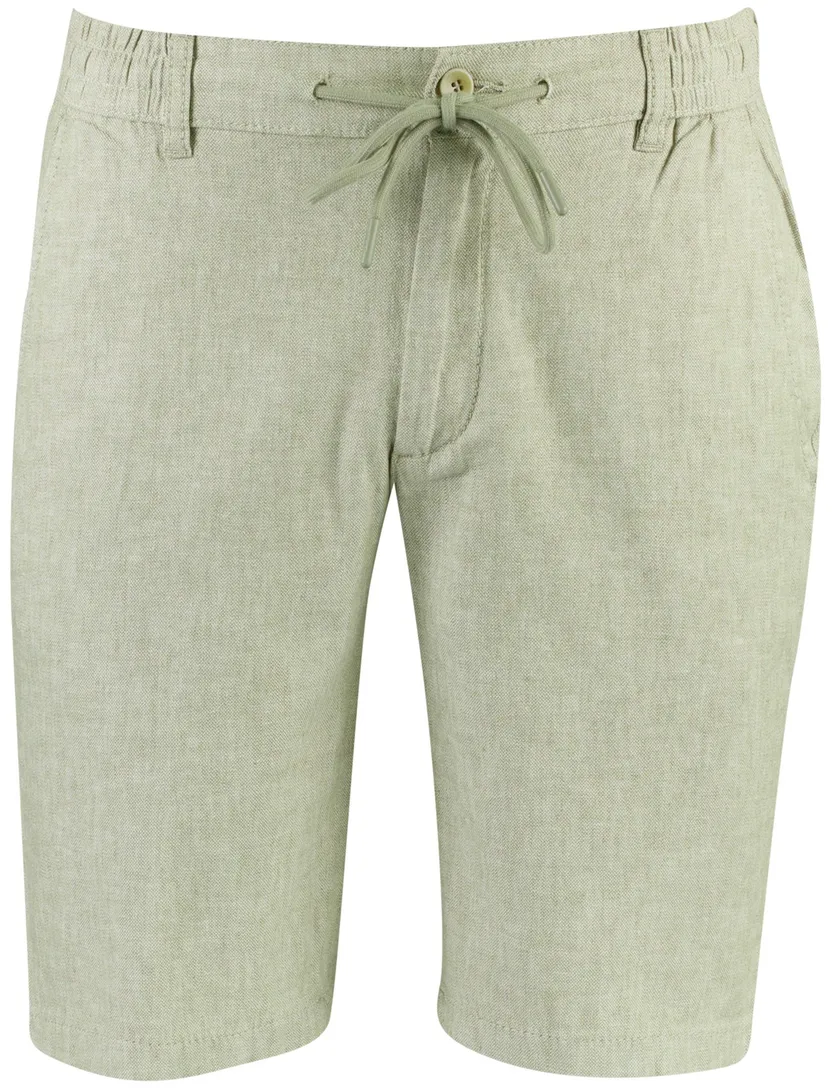 Brax shorts groen gemêleerd katoen linnen