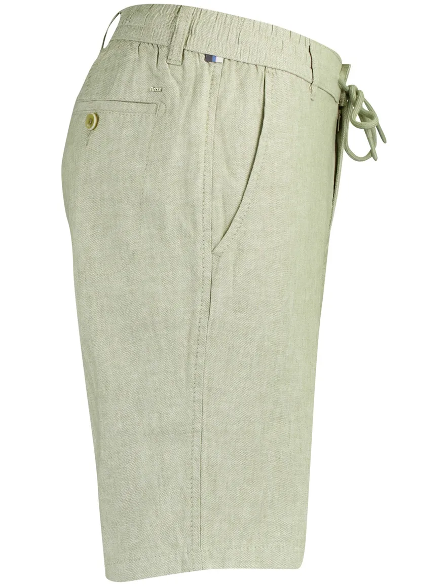 Shorts Brax groen gemêleerd normale fit