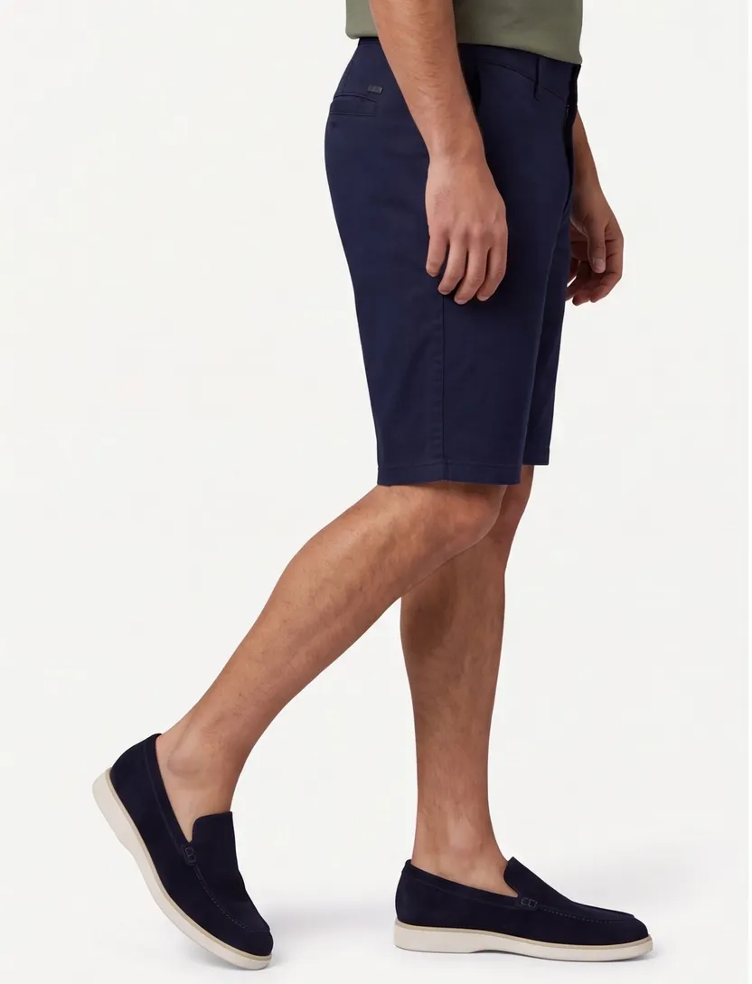 Brax chino shorts donkerblauw katoen elastaan
