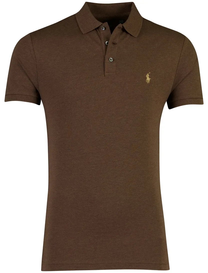 Poloshirt Polo Ralph Lauren Custom Slim Fit bruin