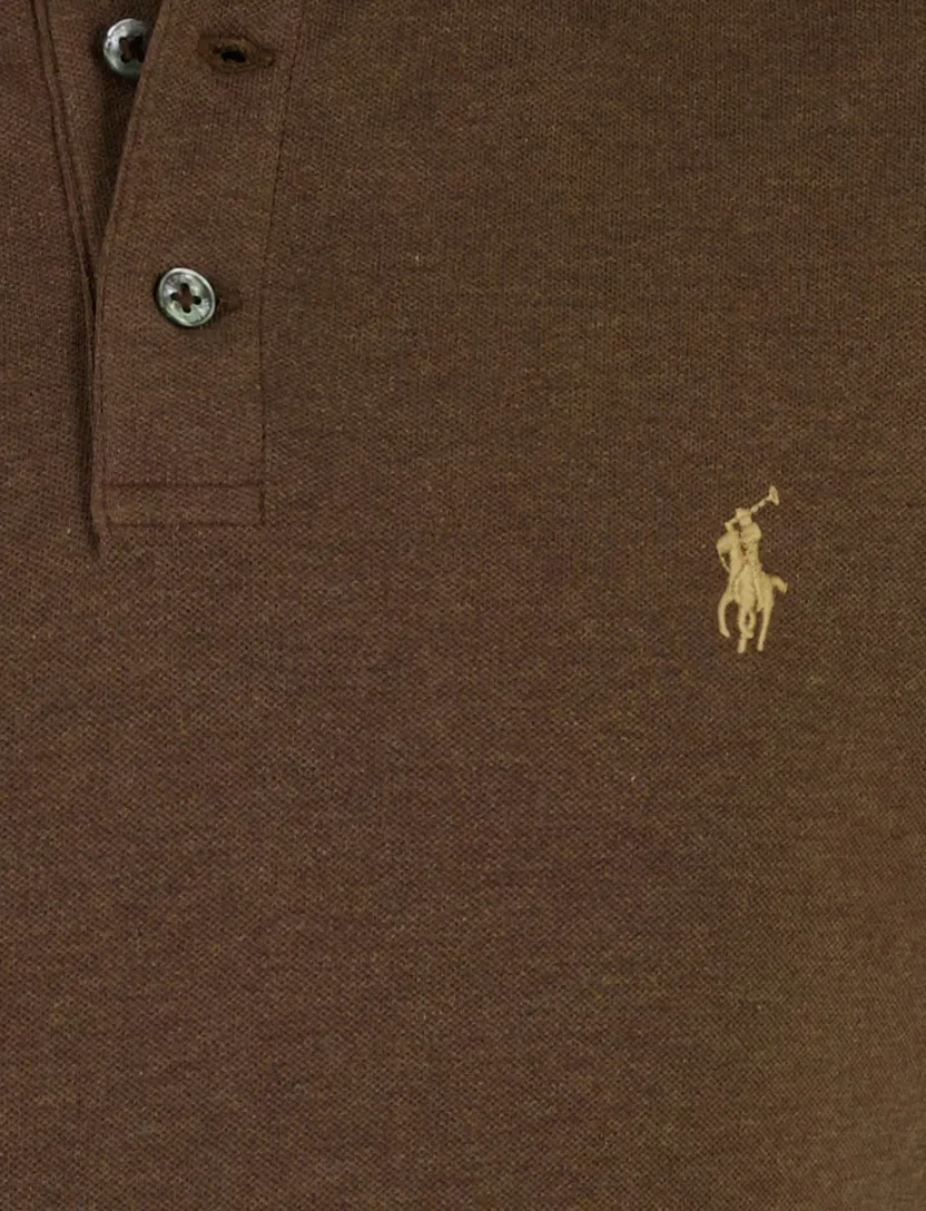 Poloshirt Polo Ralph Lauren Custom Slim Fit bruin
