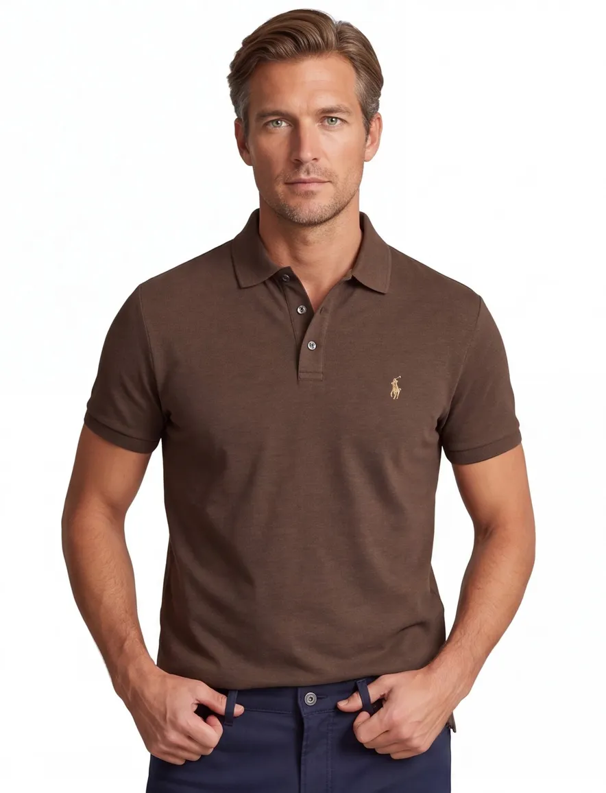 Polo Ralph Lauren Custom Slim Fit poloshirt bruin