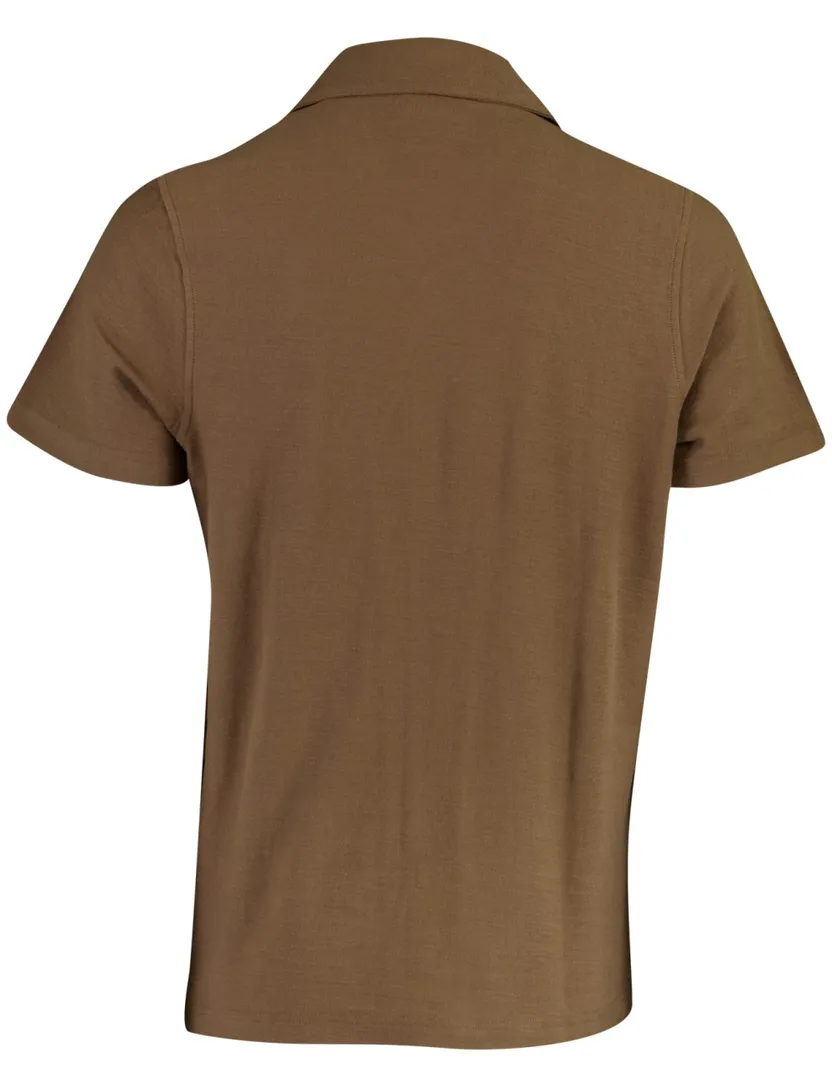 Poloshirt doorknoop polo Supply & Co bruin wijde fit