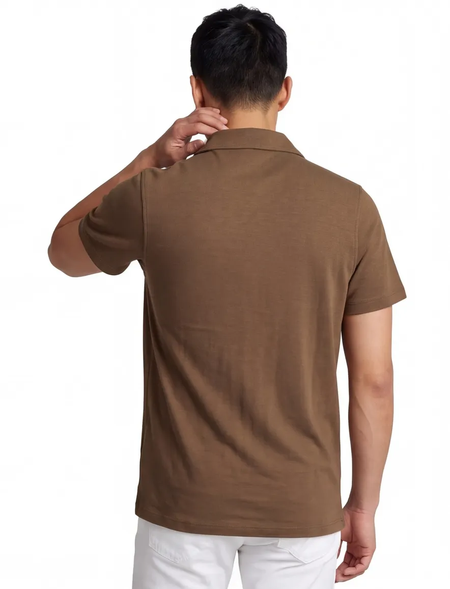 Supply & Co poloshirt bruin wijde fit