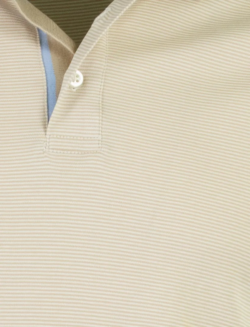 Poloshirt Scotland Blue camel gestreept v-hals