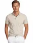 Scotland Blue poloshirt v-hals gestreept camel