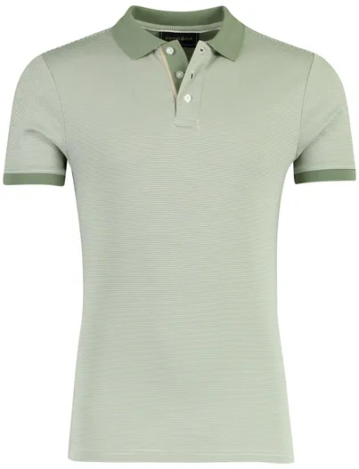 Scotland Blue Scotland Blue gestreepte poloshirt groen