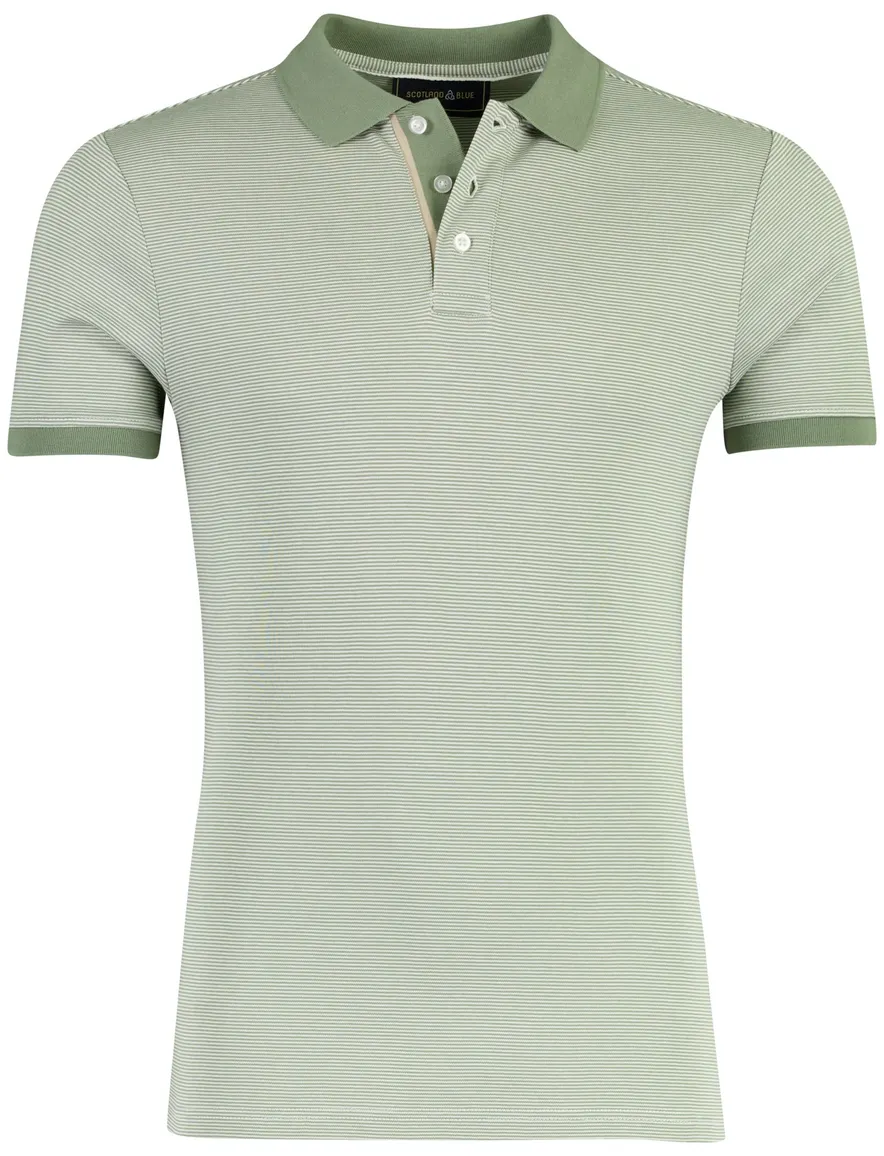 Scotland Blue gestreepte poloshirt groen