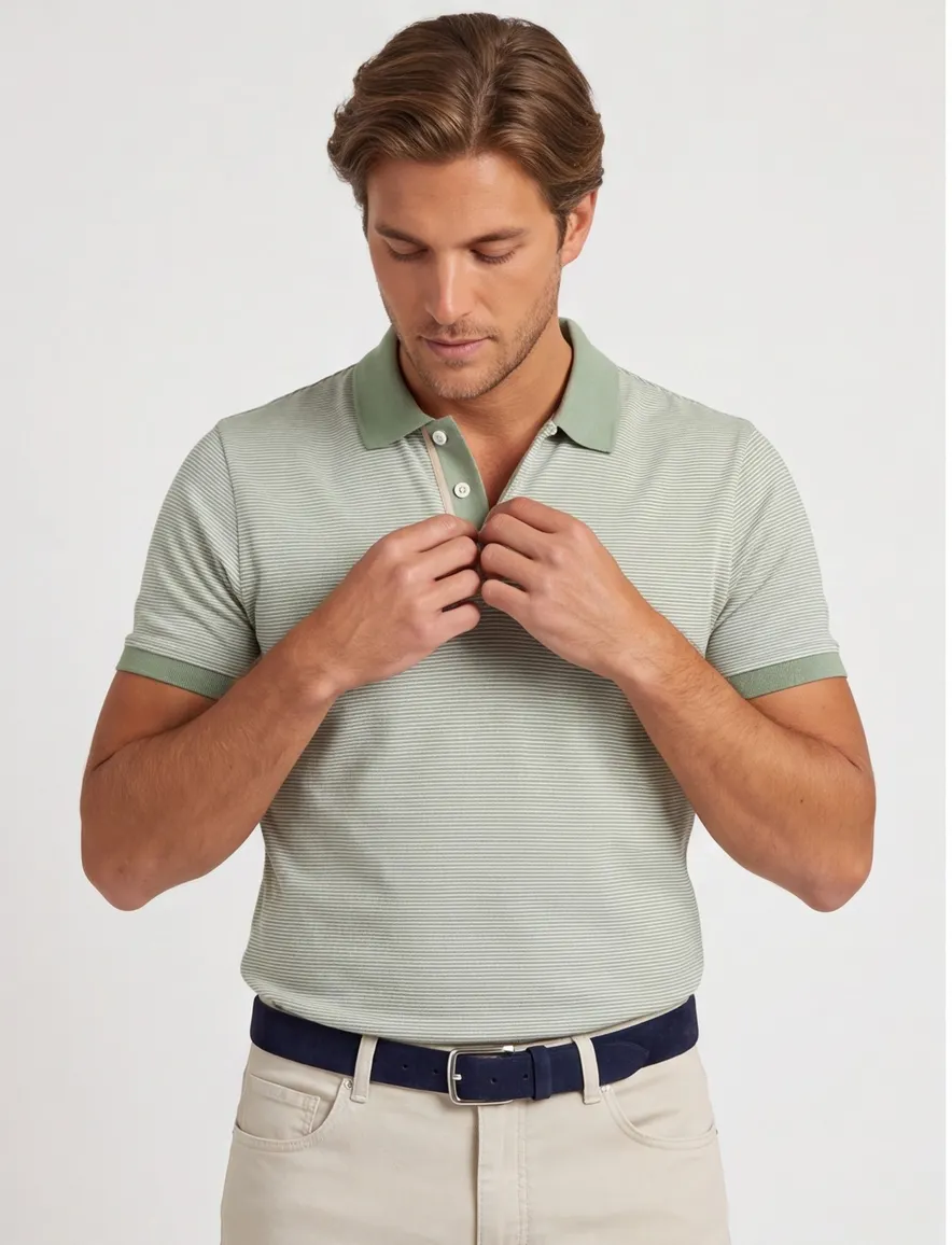 Scotland Blue gestreepte poloshirt groen