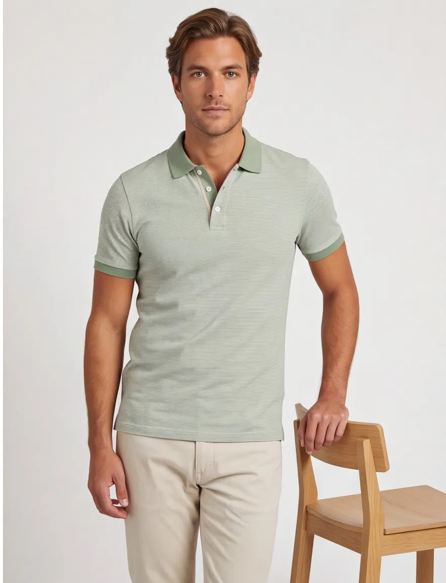 Scotland Blue gestreepte poloshirt groen