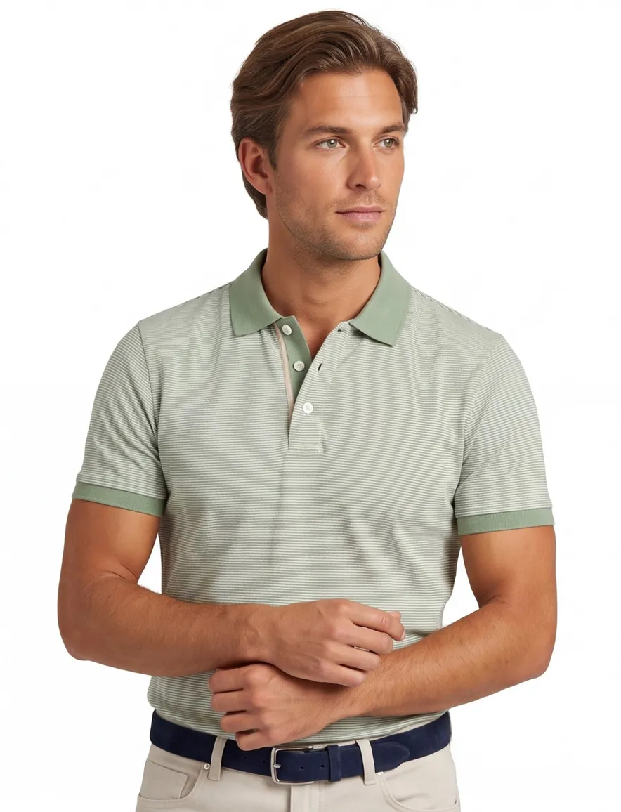 Scotland Blue gestreepte poloshirt groen