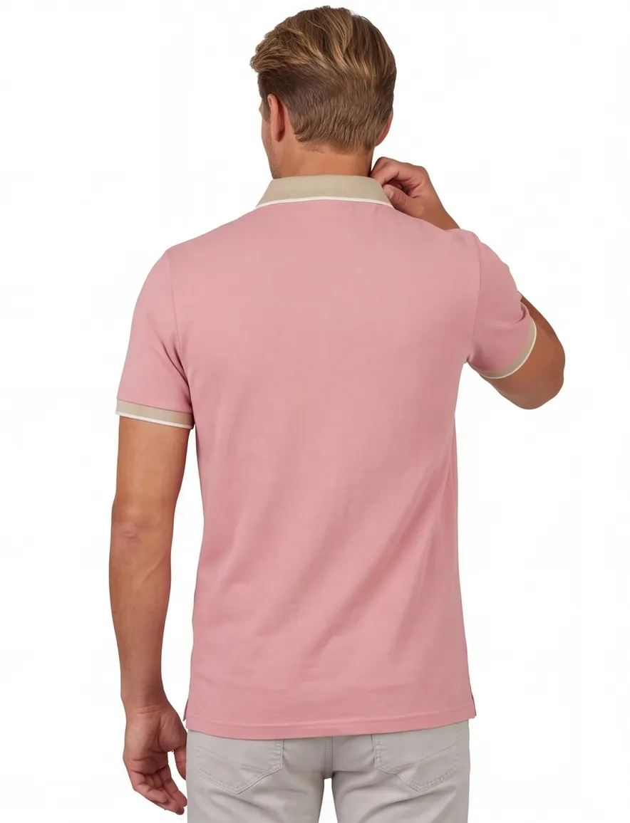 Scotland Blue poloshirt roze pique korte mouw