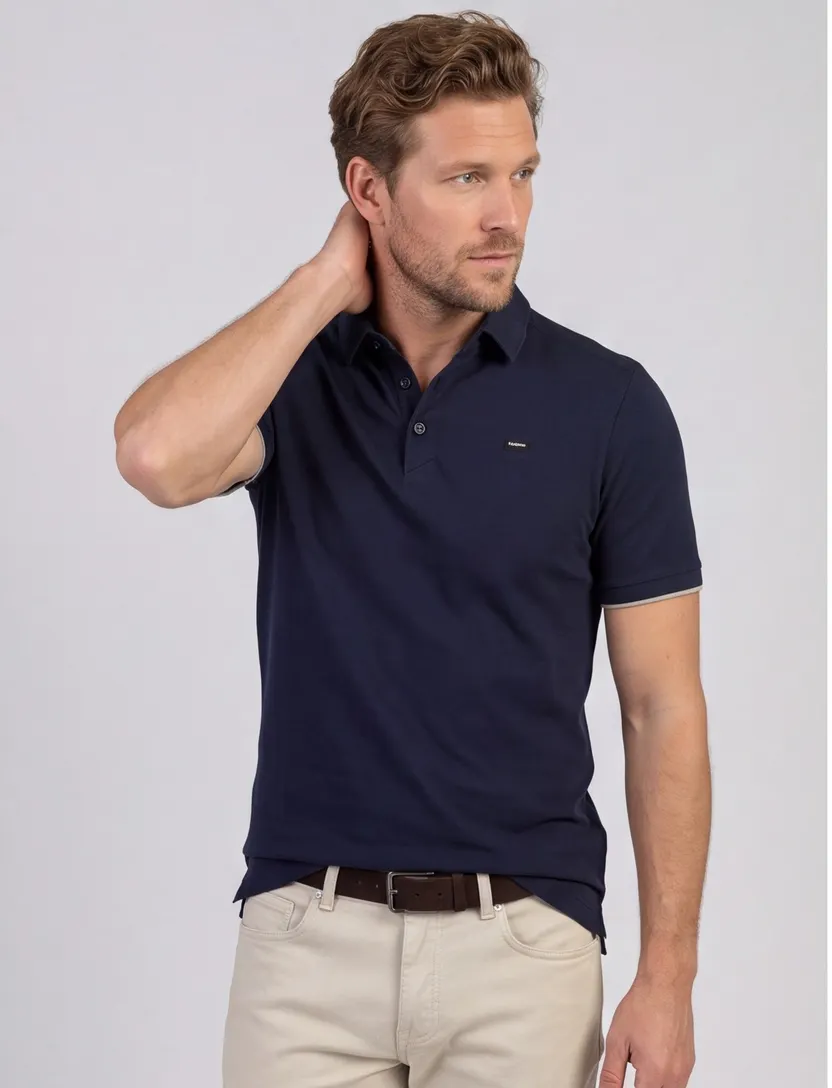Vanguard Poloshirt V-hals Donkerblauw