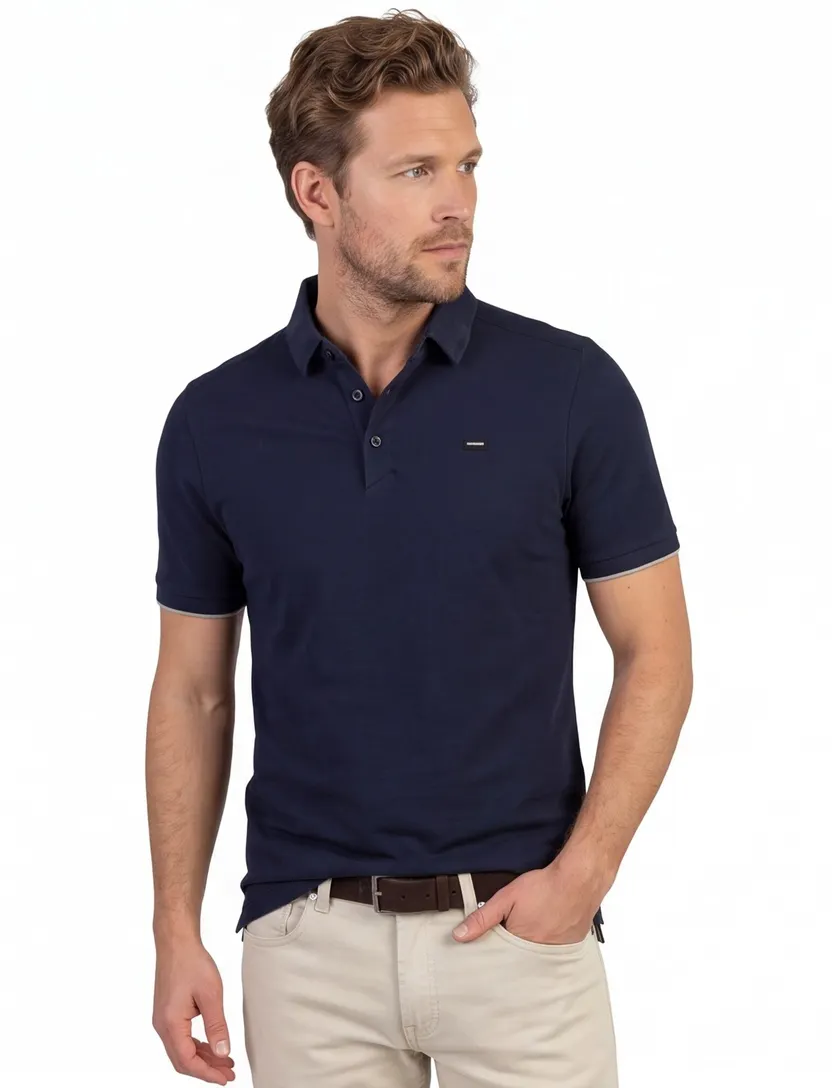 Vanguard Poloshirt V-hals Donkerblauw