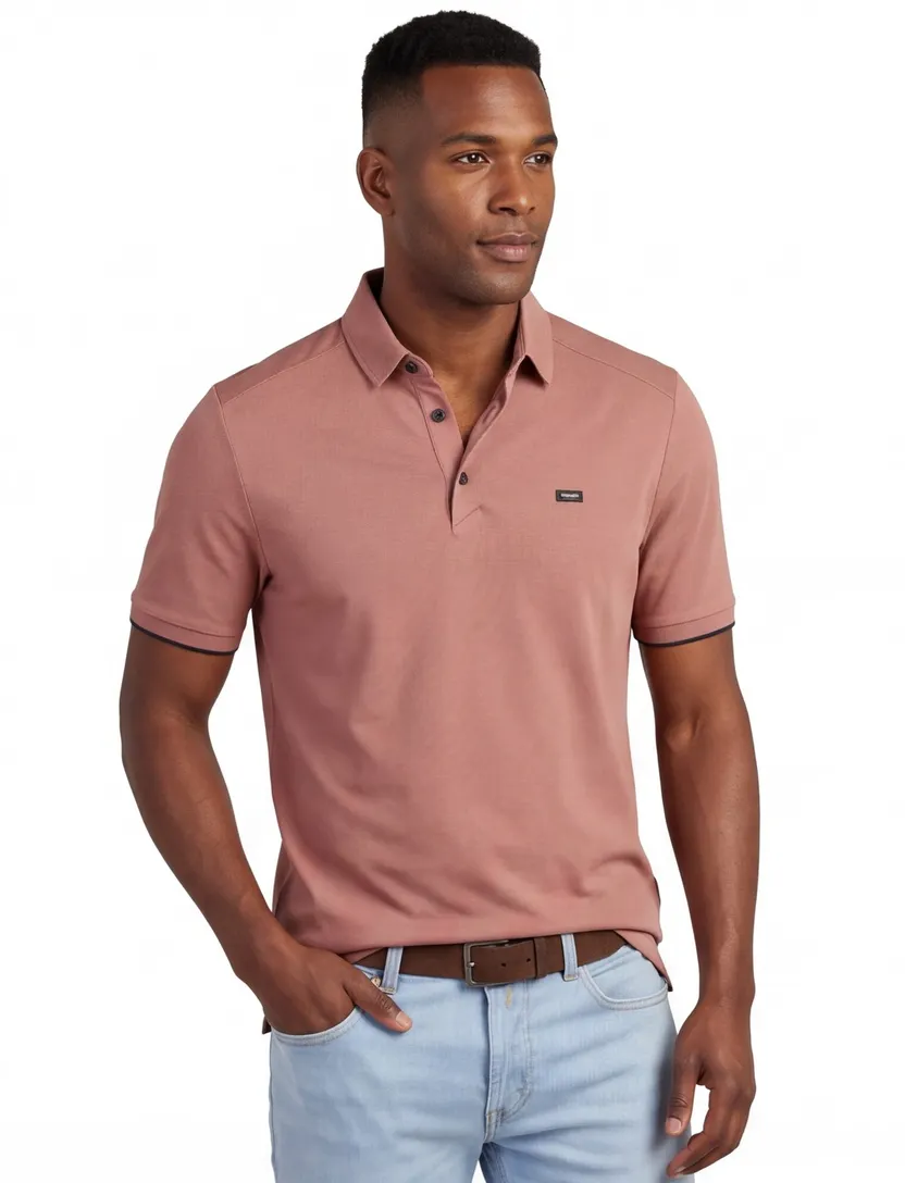 Poloshirt Vanguard oranje katoen polyester stretch normale fit