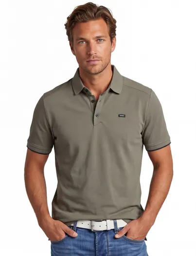 Vanguard Poloshirt Vanguard groen katoen normale fit