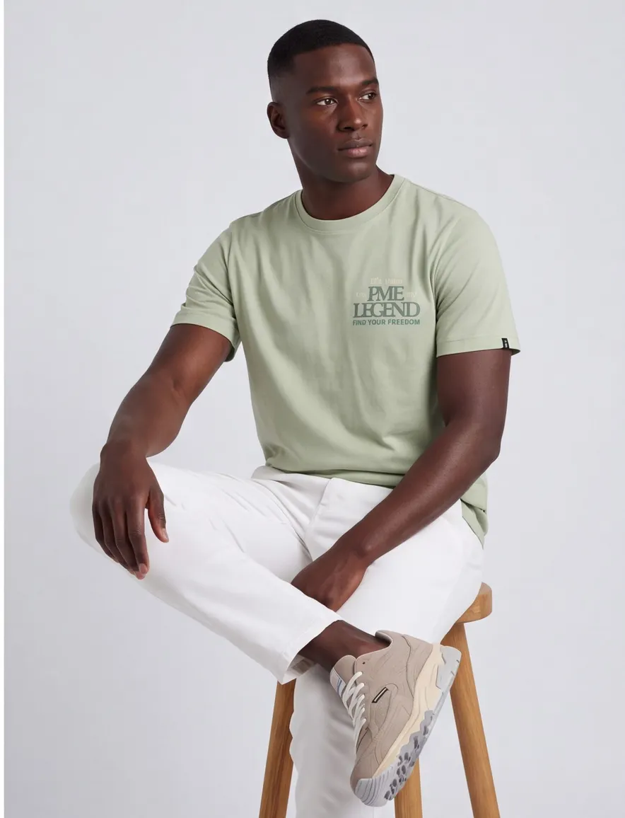 PME Legend T shirt lichtgroen ronde hals