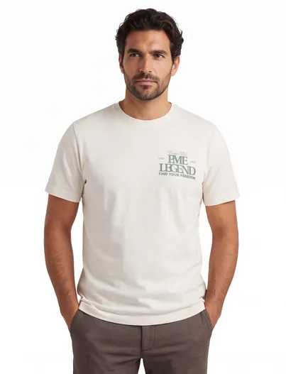 PME Legend PME Legend T shirt crème jersey