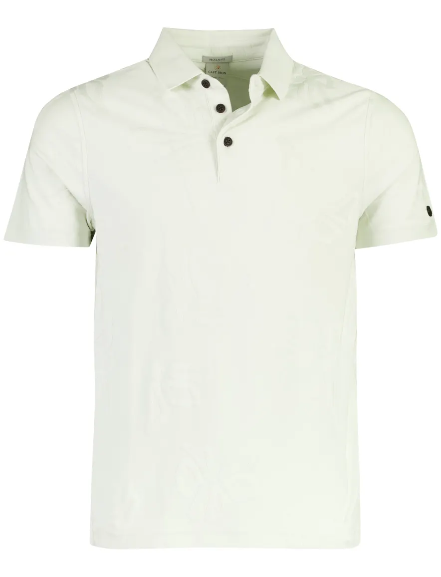Cast Iron poloshirt bloemen creme