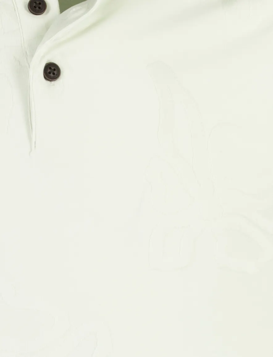 Cast Iron poloshirt bloemen creme
