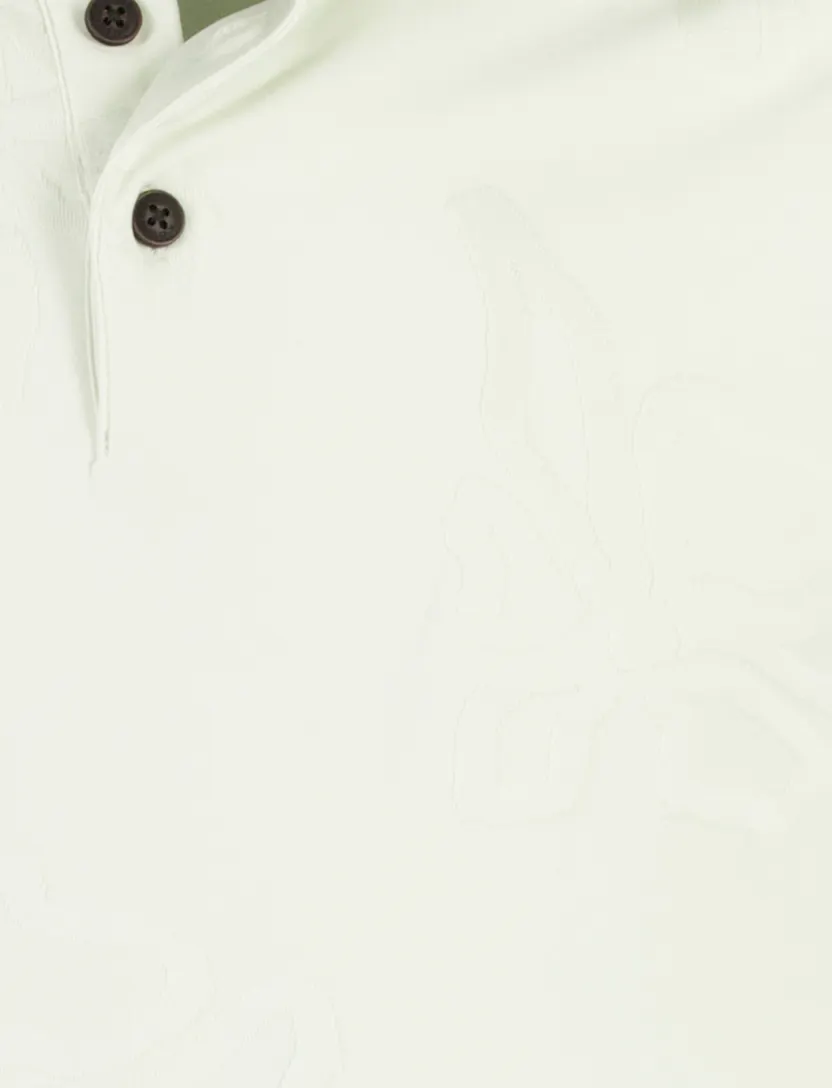 Poloshirt Cast Iron creme bloemen geprint