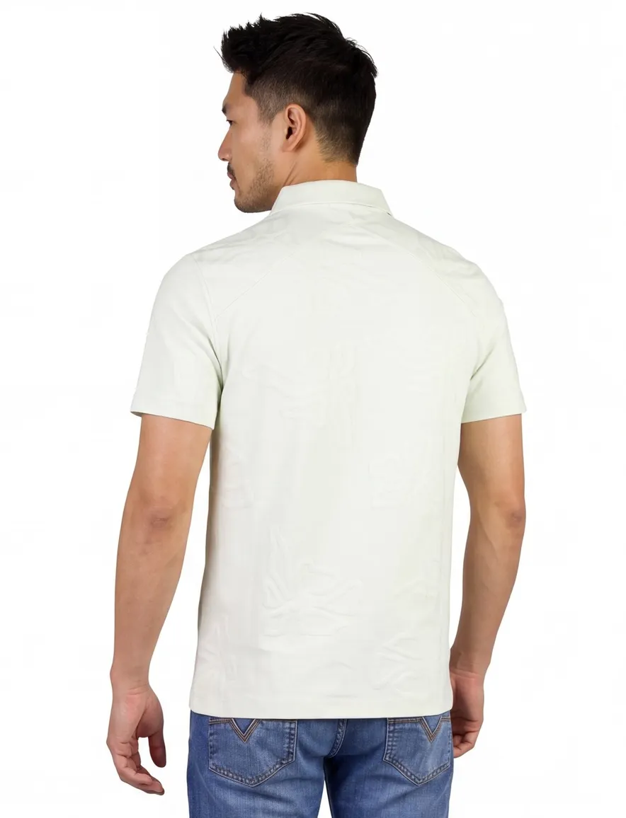 Cast Iron poloshirt bloemen creme