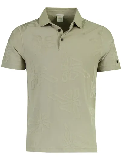 Cast Iron Poloshirt Cast Iron groen bloemen