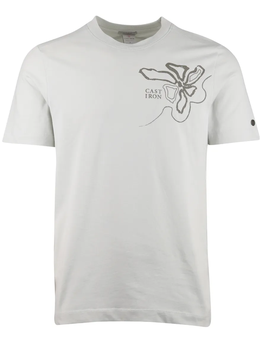 Cast Iron T-shirt groen bloemen print