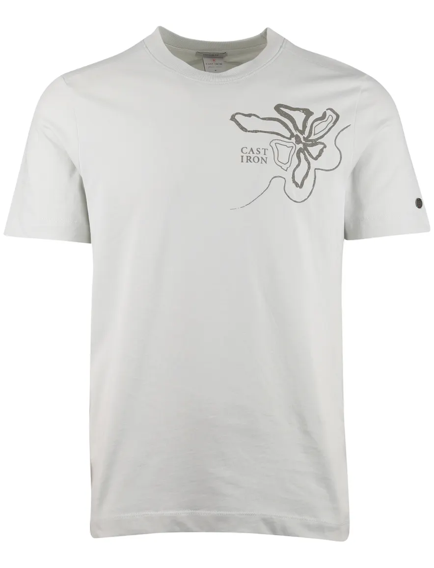Cast Iron T-shirt groen bloemen print