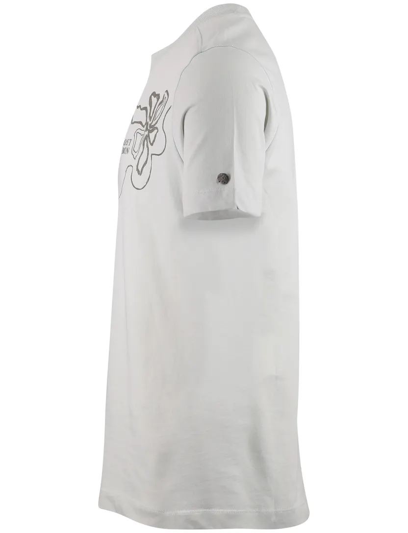 T-shirt Cast Iron ronde hals lichtgroen 100% katoen
