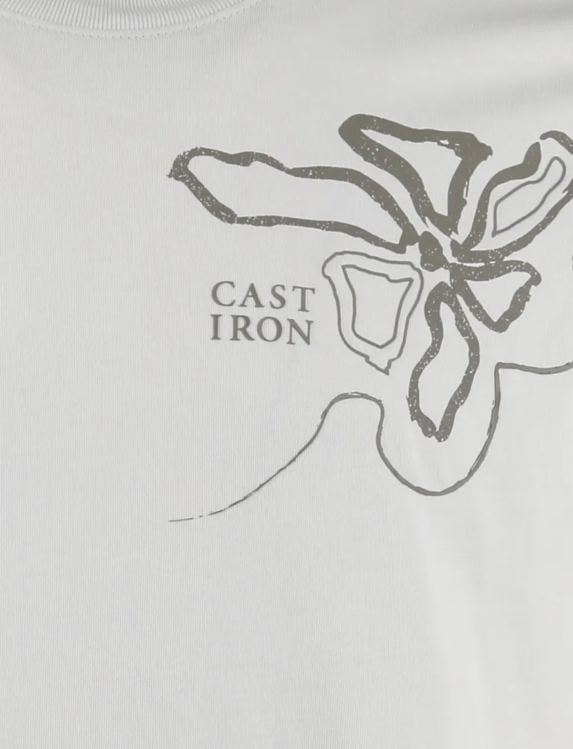 T-shirt Cast Iron ronde hals lichtgroen 100% katoen