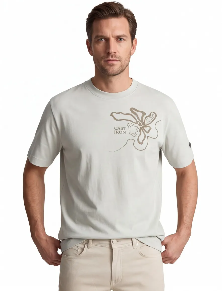 Cast Iron T-shirt groen bloemen print