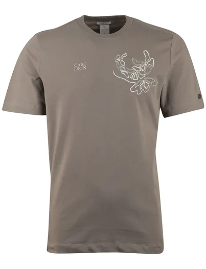 Cast Iron T-shirt Cast Iron khaki 100% katoen