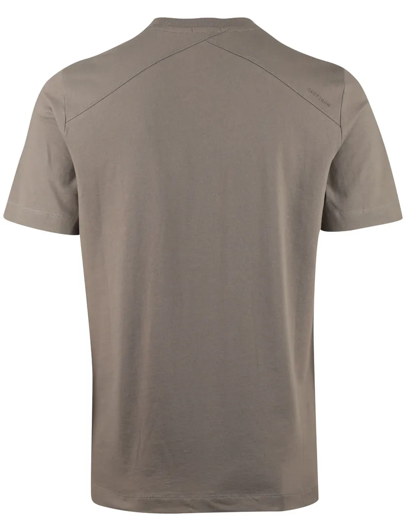 T-shirt Cast Iron khaki 100% katoen