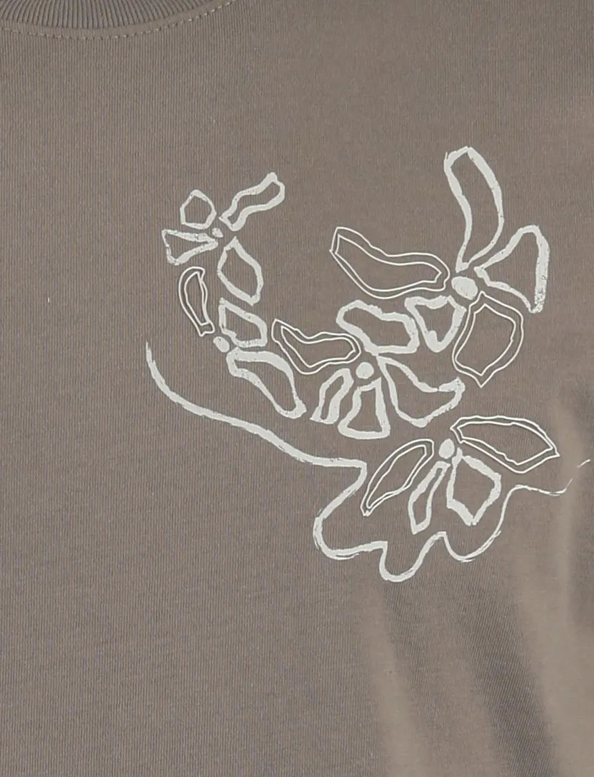 T-shirt Cast Iron khaki 100% katoen