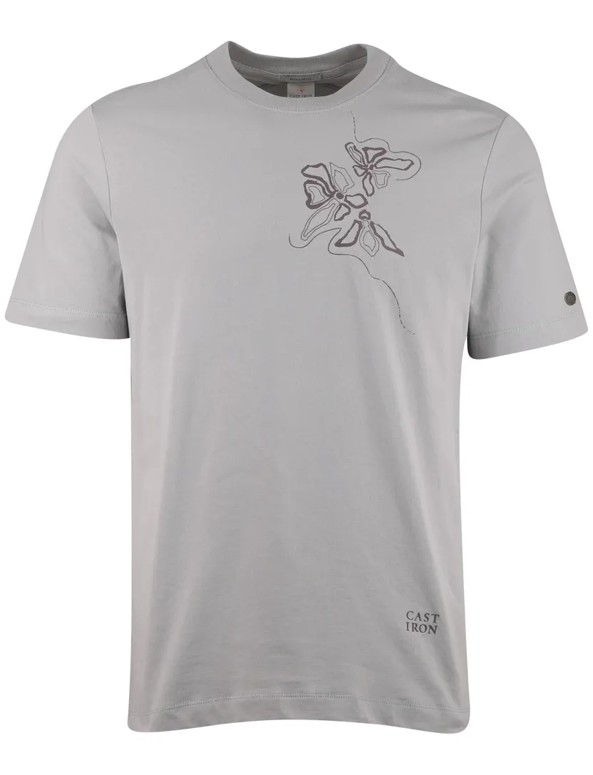 T-shirt Cast Iron grijs 100% katoen