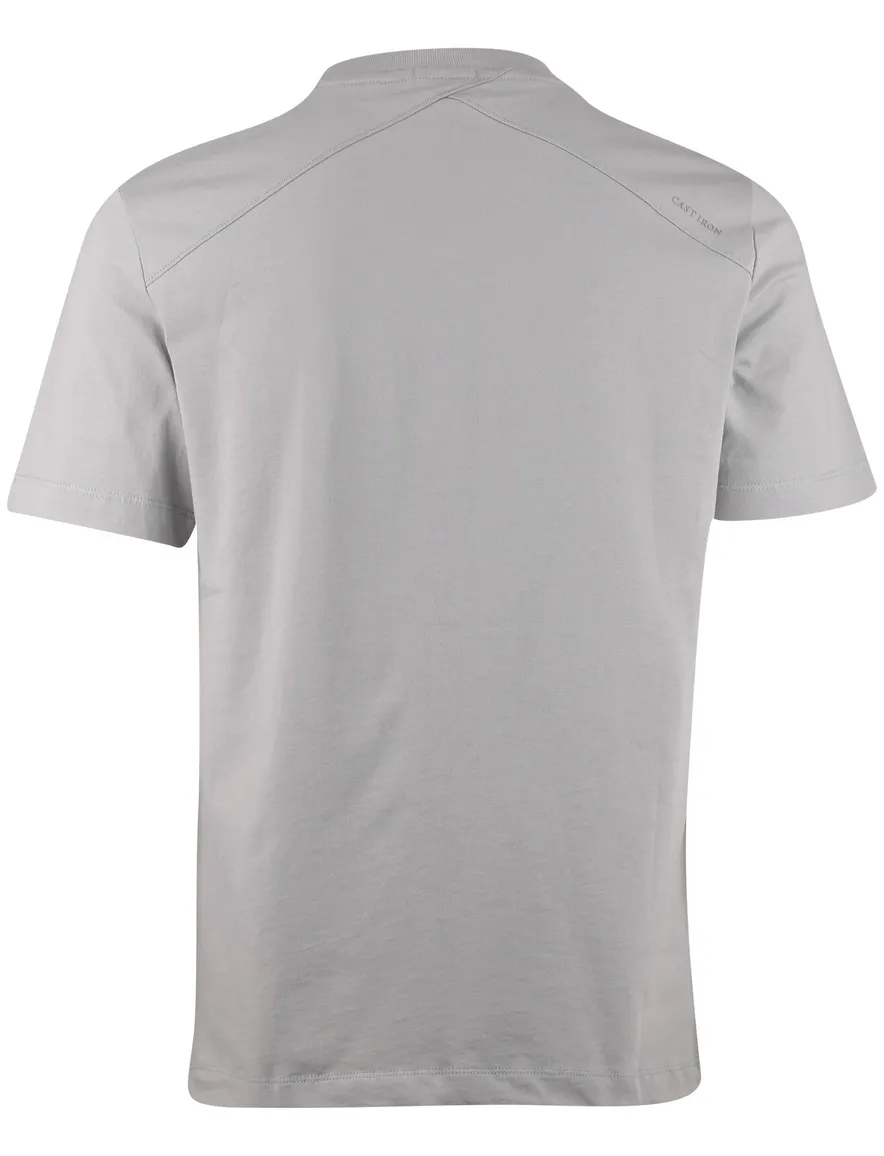 T-shirt Cast Iron grijs katoen normale fit