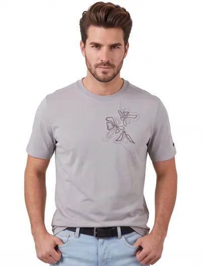 Cast Iron T-shirt Cast Iron grijs katoen normale fit