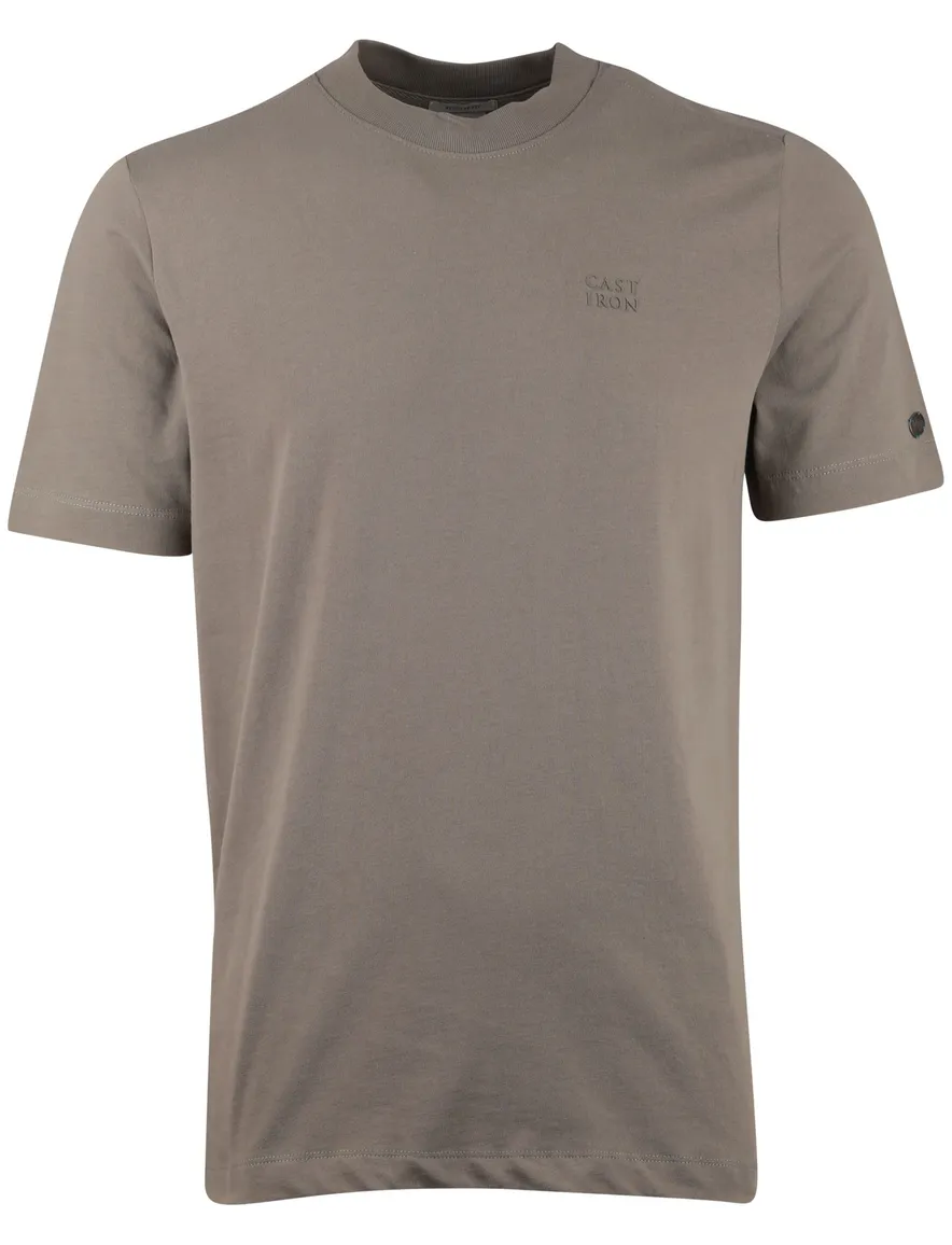 T-shirt Cast Iron khaki backprint katoen