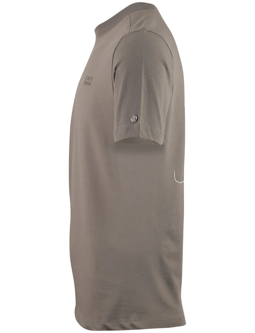 Cast Iron korte mouw ronde hals regular fit khaki