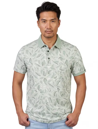Vanguard Poloshirt Vanguard groen grafisch geprint